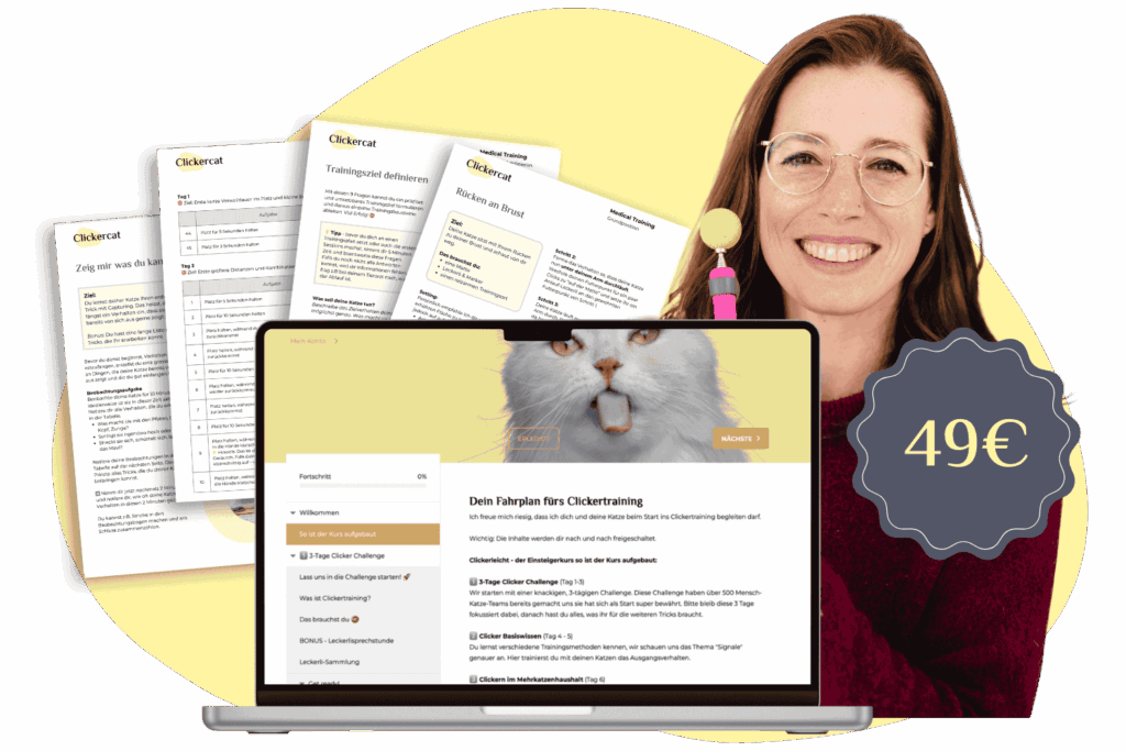 Werbeganner mit Mockup Workbook und Laptop für clickerleicht